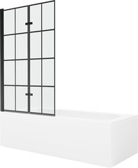 Vonia Mexen Vega su apdaila ir stiklo sienele, 160x70 cm + 100 cm (II), White+Black grid цена и информация | Ванны | 220.lv