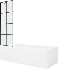 Vonia Mexen Vega su apdaila ir stiklo sienele, 180x80 cm + 60 cm, White+Black grid цена и информация | Ванны | 220.lv