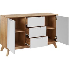 Komoda Sideboard, balta/ruda cena un informācija | Virtuves komplekti | 220.lv