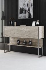 Konsole Luxe Travertine, sudraba krāsā cena un informācija | Konsoles galdiņi | 220.lv