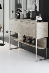 Konsole Luxe Travertine, sudraba krāsā cena un informācija | Konsoles galdiņi | 220.lv