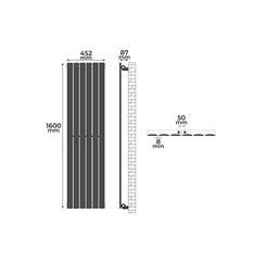 **Панельный радиатор, вертикальный 160x45 см, белый, ''HB''.** цена и информация | Обогреватели | 220.lv