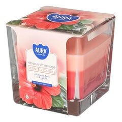 Aura aromātiskā svece Hibiscus White Sage 170 g cena un informācija | Sveces un svečturi | 220.lv