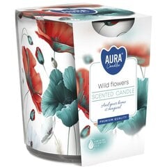 Aura aromātiskā svece Wild Flowers 100 g cena un informācija | Sveces un svečturi | 220.lv