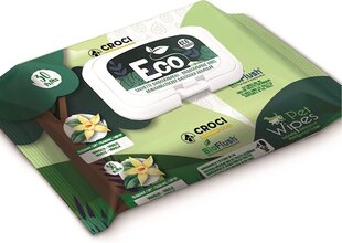 Mitrās salvetes ar vaniļas aromātu Croci Eco Wipes, 30 gab. cena un informācija | Kopšanas līdzekļi dzīvniekiem | 220.lv