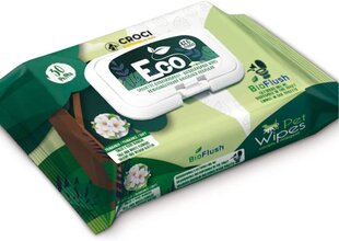 Mitrās salvetes ar kumelīšu aromātu Croci Eco Wipes, 15 gab. cena un informācija | Kopšanas līdzekļi dzīvniekiem | 220.lv