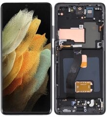 LCD + skārienjūtīgais ekrāns Samsung Galaxy S21 Ultra 5G SM-G998B OLED rāmis melns cena un informācija | Telefonu rezerves daļas un instrumenti to remontam | 220.lv