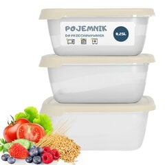 Pārtikas uzglabāšanas trauku komplekts 250ml cena un informācija | Trauki pārtikas uzglabāšanai | 220.lv