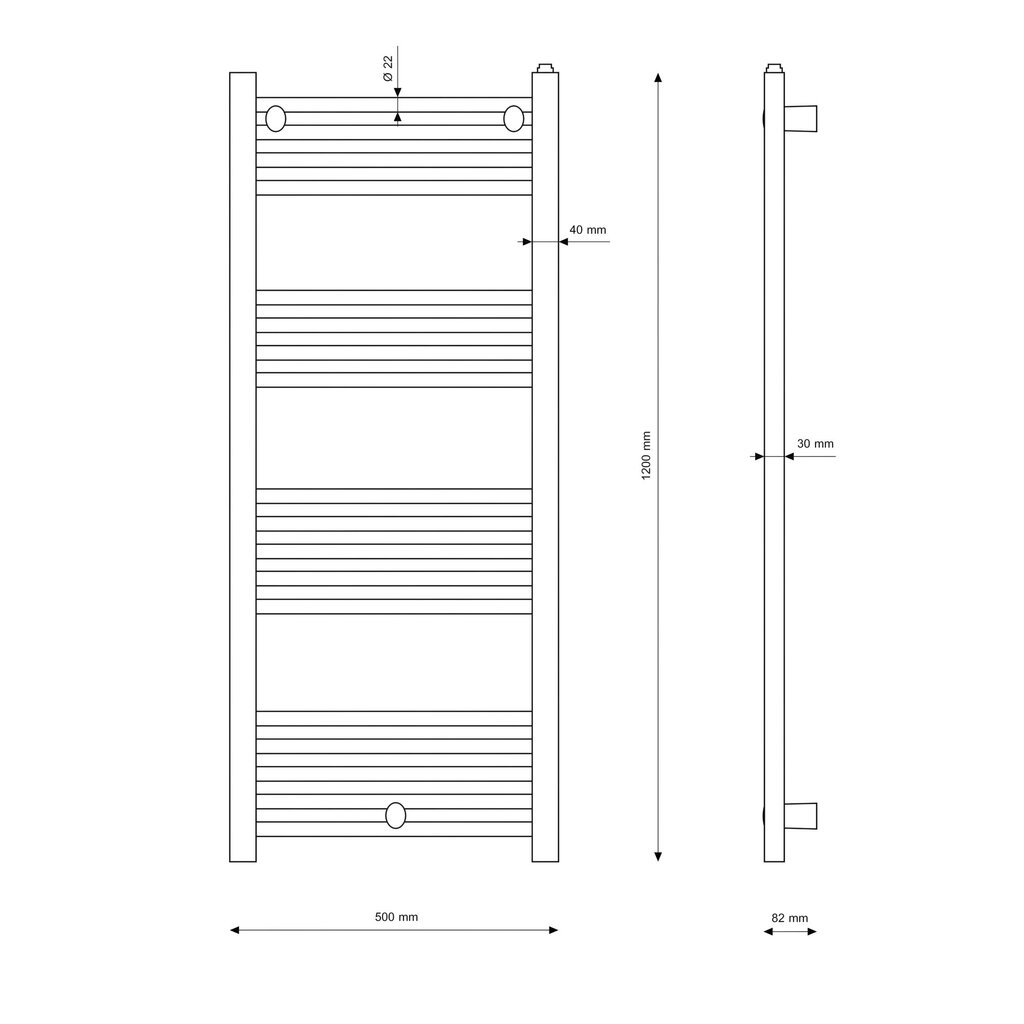 Granitan Vannas istabas sildītājs Puerto 120x50cm Granitan elektriskais sildītājs One Touch cena un informācija | Dvieļu žāvētāji | 220.lv