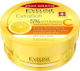 Mitrinošs krēms sejai & ķermenim Eveline Cosmetics Extra Soft 5% vitamin C, 200ml cena un informācija | Ķermeņa krēmi, losjoni | 220.lv