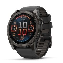 Garmin fēnix® 8 – 51mm AMOLED Sapphire Carbon grey DLC with Black/pebble grey silicone band cena un informācija | Viedpulksteņi (smartwatch) | 220.lv