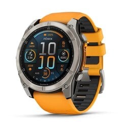 Garmin fēnix® 8 – 51mm AMOLED Sapphire Titanium with Spark orange/graphite silicone band cena un informācija | Viedpulksteņi (smartwatch) | 220.lv