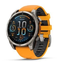 Garmin fēnix® 8 – 47mm AMOLED Sapphire Titanium with Spark orange/graphite silicone band cena un informācija | Viedpulksteņi (smartwatch) | 220.lv