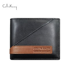 Vīriešu maks Cattlehide Card Bag Short Silver Bag Multi Card Slots Wallet Melns cena un informācija | Vīriešu maki, karšu maki | 220.lv