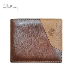 Vīriešu maks Cattlehide Card Bag Short Silver Bag Multi Card Slots Wallet Coffee cena un informācija | Vīriešu maki, karšu maki | 220.lv