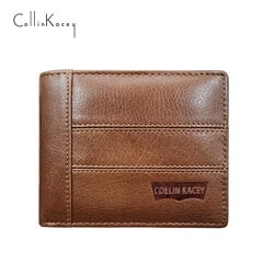 Vīriešu maks Cattlehide Card Bag Short Silver Bag Multi Card Slots Wallet Coffee cena un informācija | Vīriešu maki, karšu maki | 220.lv