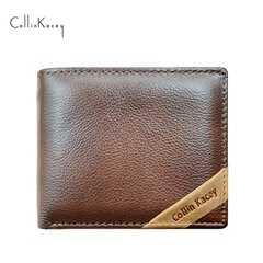 Vīriešu maks Cattlehide Card Bag Short Silver Bag Multi Card Slots Wallet Coffee cena un informācija | Vīriešu maki, karšu maki | 220.lv