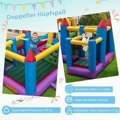 Costway iekštelpu un āra Bouncy Castle Bouncy pils ar garo slidkalniņu 325 x 323 x 230 cm цена и информация | Надувные и пляжные товары | 220.lv