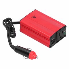 300 W strāvas pārveidotāja dubultās USB pieslēgvietas automašīnu mājas āra līdzstrāvai no 12 V līdz maiņstrāvai cena un informācija | Sprieguma pārveidotāji | 220.lv