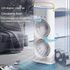 Izsmidzināms gaisa kondicionēšanas ventilators, gaisa dzesēšanas ventilators, mājsaimniecības pārnēsājams dzesēšanas ventilators, galda mini elektriskais ventilators ar gaismu. cena un informācija | Ventilatori | 220.lv