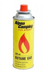 Butāna gāze Alpen Camping, 400ml - 8gab cena un informācija | Tūrisma gāzes plītis, gāzes baloni | 220.lv