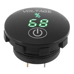 DC 12V-24V LED voltmetrs ar vienu pieskārienu sensoru melns korpuss, universāls vieglo kravas automašīnu motociklu kuģiem ATV RV traktoram cena un informācija | Automašīnas salona daļas | 220.lv