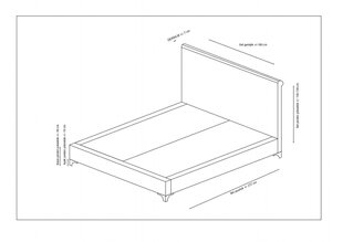 Кровать Asir Sonata, 140x200 см, розовая цена и информация | Кровати | 220.lv