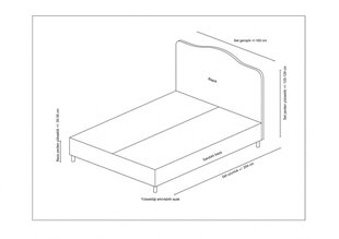 Gulta Asir Vassi 140x200 cm, brūna cena un informācija | Gultas | 220.lv