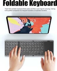 Farrot B033 Bluetooth pārnēsājama uzlādējama salokāma mini tastatūra iPad, mobilajam tālrunim, galddatoram, klēpjdatoram, pelēka cena un informācija | Klaviatūras | 220.lv