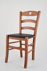 Tommychairs - стул CUORE из бука вишневого цвета и сиденье из искусственной кожей моккo цена и информация | Стулья для кухни и столовой | 220.lv