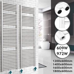 Полотенцесушитель - для центрального отопления, 1600x600 мм, прямой, плоский, боковое подключение, белый - отопительный полотенцесушитель для ванной, обогреватель, ''HB''. цена и информация | Полотенцесушители | 220.lv