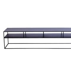 RTV tabula TENSIO 2 FLOOR METAL 200x45 - melna cena un informācija | TV galdiņi | 220.lv