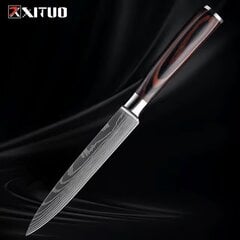 Sharp Santoku šefpavāra nazis, 7Cr17Mov nerūsējošā tērauda nazis ar ergonomisku koka rokturi. cena un informācija | Naži un to piederumi | 220.lv