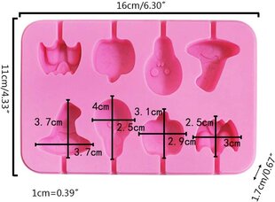 Helovīna galvaskausa ķirbju silikona konfektes veidne, 16,5 x 10,82 x 1,7 cm cena un informācija | Svētku dekorācijas | 220.lv
