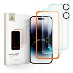 НАБОР ЗАКАЛЕННЫХ СТЕКОЛ TECH-PROTECT TEMPERED GLASS SUPREME SET 3-PACK IPHONE 16 CLEAR цена и информация | Защитные пленки для телефонов | 220.lv