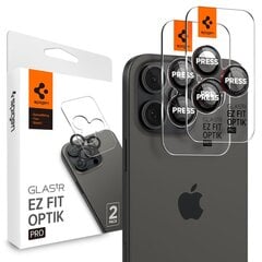 SPIGEN OPTIK PRO L-SERIES GLAS.TR "EZ FIT" CAMERA PROTECTOR 2-PACK IPHONE 14 PRO | PRO MAX | 15 PRO | PRO MAX | 16 PRO | 16 PRO MAX BLACK цена и информация | Защитные пленки для телефонов | 220.lv