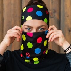 Galvas lente Eleven Sportswear DOTS COLOR BLACK, melna cena un informācija | Sieviešu cepures | 220.lv