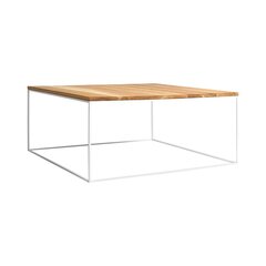 Kafijas galdiņš TENSIO SOLID WOOD 100x100, koks, balts cena un informācija | Žurnālgaldiņi | 220.lv