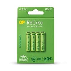 GP ReCyko AAA R03 850mAh akumulators NiMH 1.2V, 4 gab. cena un informācija | Baterijas | 220.lv