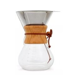 Кофеварка Pour Over объемом 800 мл с ручным механизмом для заваривания кофе из боросиликатного стекла с фильтром из нержавеющей стали цена и информация | Кофемашины | 220.lv