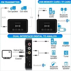 Farrot M8BT raiduztvērēja adapteris FM 3 vienā BT 5.0 televizoram datoram plakanais skaļrunis automašīnas radio mājas melns cena un informācija | Adapteri un USB centrmezgli | 220.lv