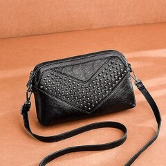 Sieviešu plecu somas Mini Square Sieviešu Crossbody Soma Sievietēm Modes Rivet plecu soma Retro Fe цена и информация | Женские сумки | 220.lv