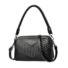 Sieviešu plecu somas Mini Square Sieviešu Crossbody Soma Sievietēm Modes Rivet plecu soma Retro Fe цена и информация | Женские сумки | 220.lv