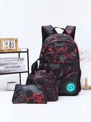 komplekts poliestera mugursoma, Crossbody soma, zīmuļu futrālis, kombinēts komplekts, piemērots ikdienas lietošanai, unisex ar monētu maku ar stropu somu skolas piederumu vale cena un informācija | Sieviešu somas | 220.lv