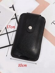 Vintage tālruņa maciņa jostas futrālis vertikāls īstas ādas telefona soma Vīriešu jostas soma Tālruņa vāciņš priekš iPhone Samsung Fanny Pack melna soma jostas soma cena un informācija | Sieviešu somas | 220.lv