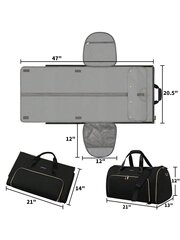 Apģērbu somas ceļojumiem, pārnēsājamas rokas soma ar plecu siksnu un apavu pārsegu, konvertējama apģērba soma ar noņemamu piekarināmu tērpa somu, 2 цена и информация | Женские сумки | 220.lv