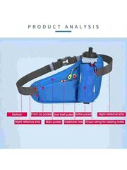 1 āra sporta jostas soma, daudzfunkcionāla fitnesa ūdens pudeļu uzglabāšanas jostas soma, ūdensnecaurlaidīga skriešanas jostas soma, sieviešu skriešanas josta, tālruņa turētājs cena un informācija | Sieviešu somas | 220.lv