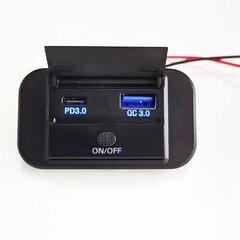 Падвойная хуткая зарадка USB QC3.0 і PD3.0 RV USB-разетка 12V USB-зарадная прылада Аўтамабільны USB-порт 12-вольтная USB-разетка-разетка Аксэсуары цена и информация | Зарядные устройства для элементов питания | 220.lv