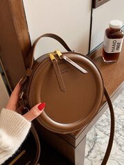 Apaļa dizaina sieviešu rokassomiņa Vintage PU ādas plecu soma sievietēm Modes sajūgs somiņas Crossbody soma Sieviešu ceļojumu soma цена и информация | Женские сумки | 220.lv