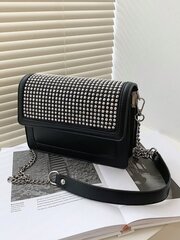 Mini, Rhinestone komplekts kvadrātveida Crossbody soma ar minimālisma dizainu, plecu vai roku un ķēdes siksnas opcijas, moderna un daudzpusīga cena un informācija | Sieviešu somas | 220.lv